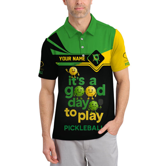 It’s a Good Day to Play Custom Polos, Funny Pickleball Gift for Men, Pickleball Custom Shirts