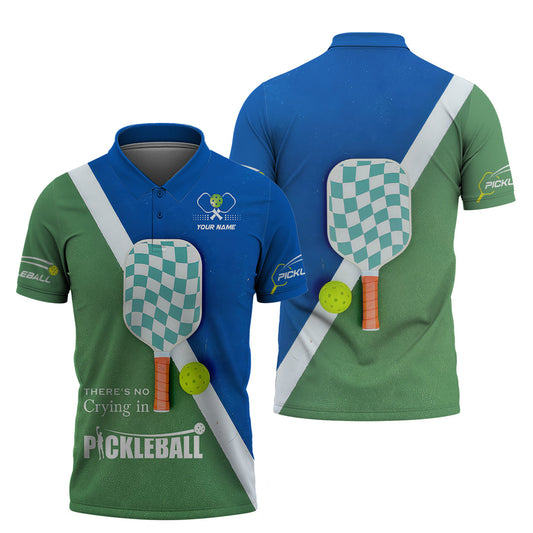 There's No Crying in Pickleball Custom Shirt – 3D Paddle and Court Design Tee