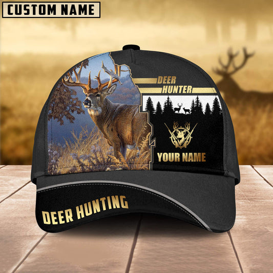 BlueJose Deer Hunting Forest Pattern Multicolor Personalized Name Cap (2 Colors)