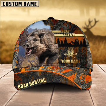 BlueJose Boar Hunting Forest Pattern Multicolor Personalized Name Cap (2 Colors)