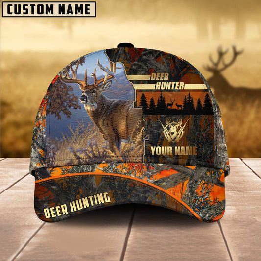 BlueJose Deer Hunting Forest Pattern Multicolor Personalized Name Cap (2 Colors)