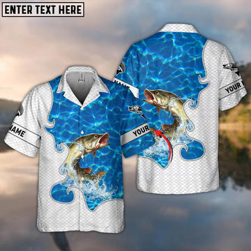 Bluejose Pike Fishing Blue Water Personalized 3D Hawaiian Shirt