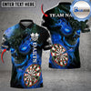 BlueJose Darts Flame Skull Pattern Personalized Name, Team Name Shirt (4 Colors)