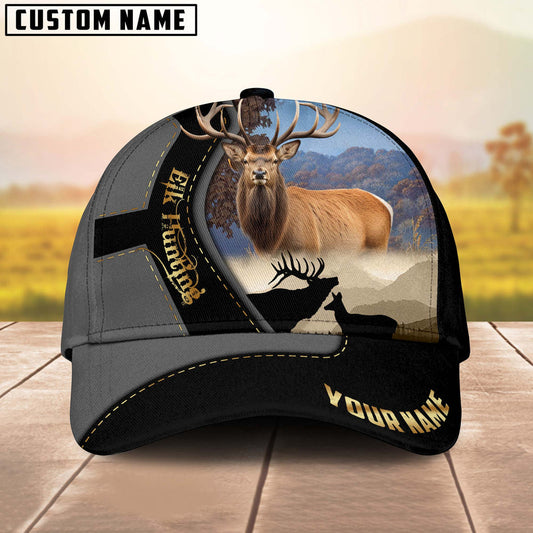 BlueJose Majestic Hunting Gray And Black Gold Personalized Cap