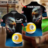 BlueJose Billiards Ball 9 American Eagle Flag Personalized Name, Team Name Unisex Shirt (4 Colors)
