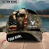 BlueJose Moose Hunting American Flag Pattern Multicolor Personalized Name 3D Cap (4 colors)