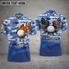 BlueJose Golf Golf Premium Eagle US Camo Pattern Customized Name, Team Name 3D Shirts (4 Colors)