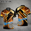 BlueJose Darts Metal And Fire Flame Personalized Name, Team Name 3D Shirt (4 Colors)