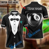 BlueJose Billiards Ball 8 Stylish Tuxedo Personalized Name Team Name Unisex Shirt (4 Colors)