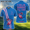 BlueJose Pink And Blue Flamingo Golf Customized Name, Team Name Shirt