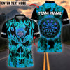 BlueJose Darts Skull Fire Pattern Personalized Name, Team Name Shirt (4 Colors)
