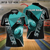 BlueJose Bowling Ball & Pins Striker Bowling Ball Flame Multicolor Customized Name 3D Shirt ( 4 Colors )