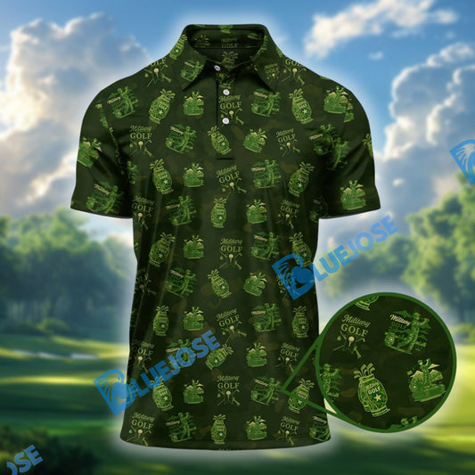 BlueJose Military Golf Pattern Shirt, Army Golf Shirts For Golf Lovers, Golf Gift For Men's