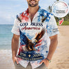 BlueJose Custom Name Patriotic 250th Anniversary God Bless America Eagle 1776–2026 Hawaii Shirt