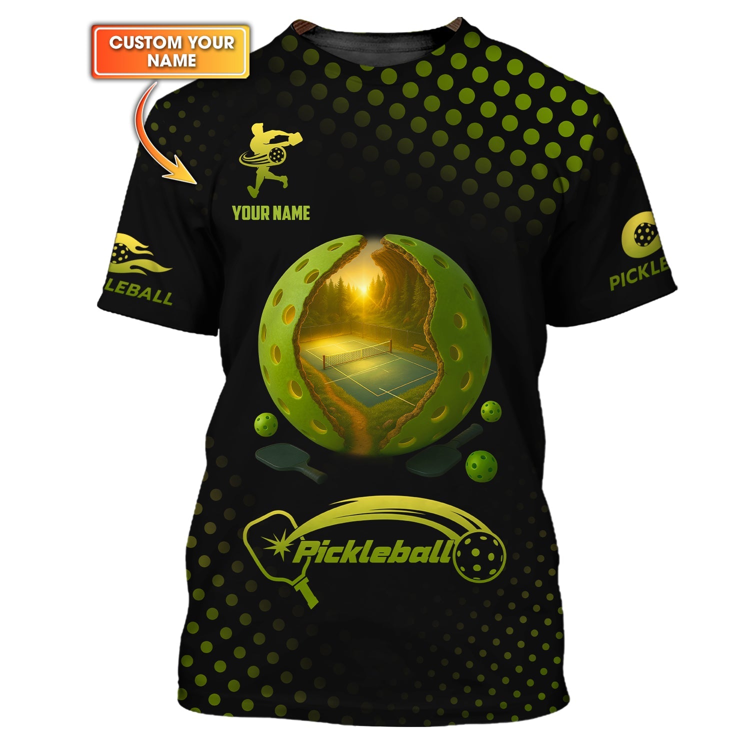 Custom Pickleball Shirt – Court Polo Design – Funny Pickleball Tee Gift for Players