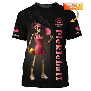 Custom Pickleball Shirt, Skeleton Pickleball Outfits Women, Funny Pickle Ball, Pickleball Team Polo, Gifts For Pickleball Players