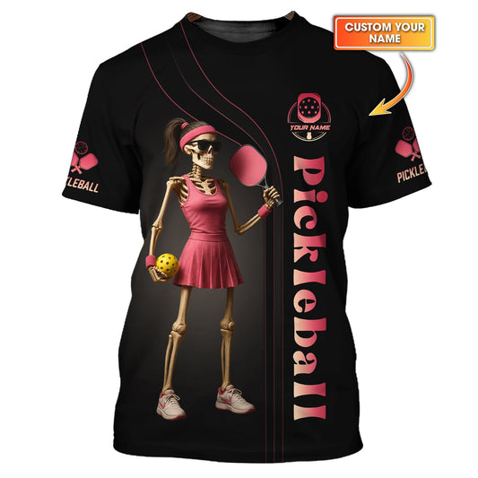 Custom Pickleball Shirt, Skeleton Pickleball Outfits Women, Funny Pickle Ball, Pickleball Team Polo, Gifts For Pickleball Players