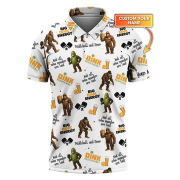 Bigfoot and Beer Pickleball Shirt – Funny Custom Men's Tee – Big Dink Energy Design