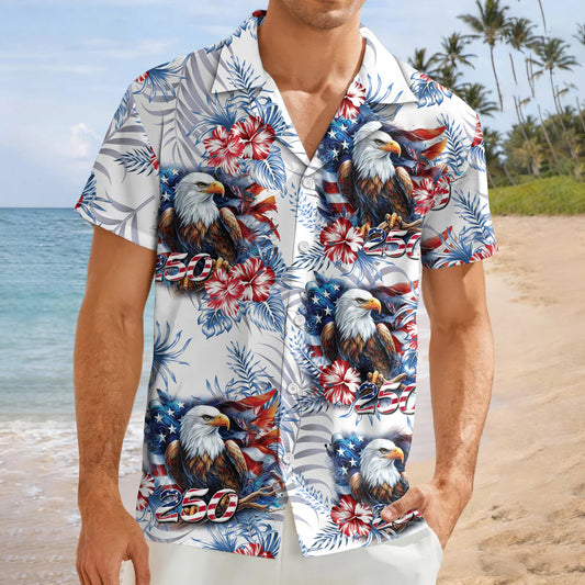 BlueJose USA 250 Anniversary Eagle 1776-2026 Patriotic Hawaii Shirt