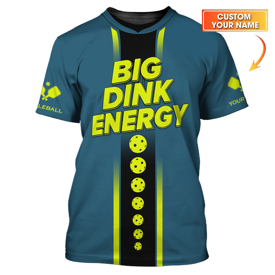 Big Dink Energy Pickleball Shirt, Funny Pickleball Polos, Custom Name Pickleball Shirt