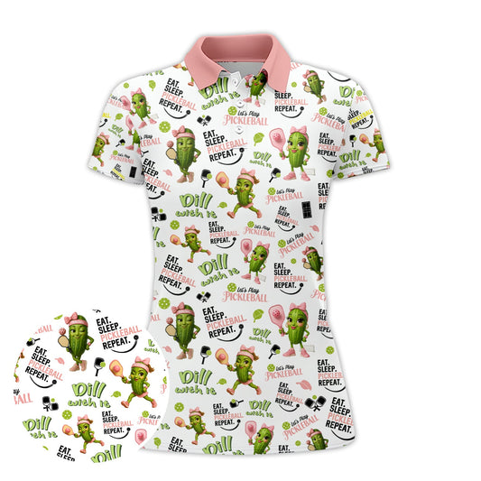 Eat Sleep Pickleball Repeat' Pickleball Outfits for Women, Funny Pink Pickleball Ladies Apparel