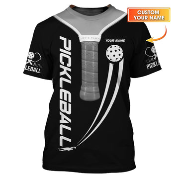 Custom Black & Gray Pickleball Shirt – Paddle Grip Design for Players & Fans