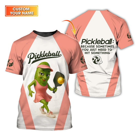 Women’s Pickleball T-Shirts With Custom Name, Funny Pickleball Shirt, Gift For Pickleball Lovers