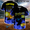 BlueJose Flaming Softball Jersey – Custom Name & Team Number 3D Shirt (4 Colors)