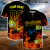 BlueJose Flaming Softball Jersey – Custom Name & Team Number 3D Shirt (4 Colors)