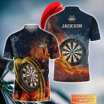 BlueJose Darts On Fire Personalized Name 3D Shirt