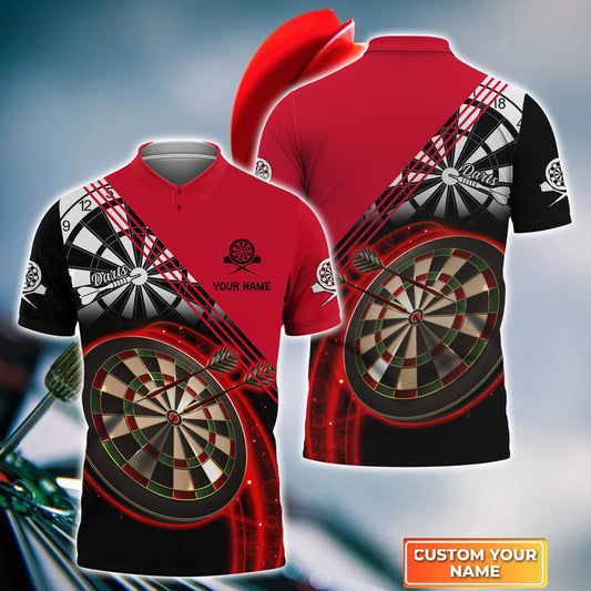 BlueJose Darts Red Personalized Name 3D Shirt