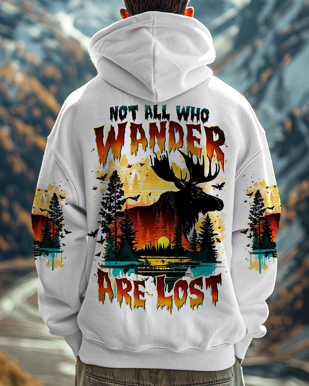 NOT ALL WHO WANDER ARE LOST MOOSE ALL OVER PRINT - TYTM23100241