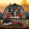 BlueJose Premium Florapunk Cracked Flag Deer Hunting Personalized Cap