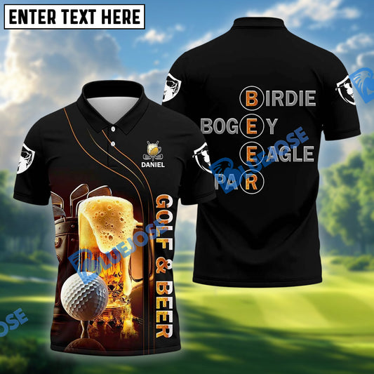 BlueJose Golf And Beer Dad Golf Shirt Custom Name, Team Name 3D Shirts