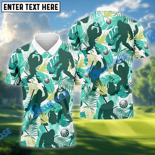 BlueJose Bigfoot Sasquatch Golf Polo Shirt, Funny Golf Shirt Custom Name, Team Name 3D Shirts
