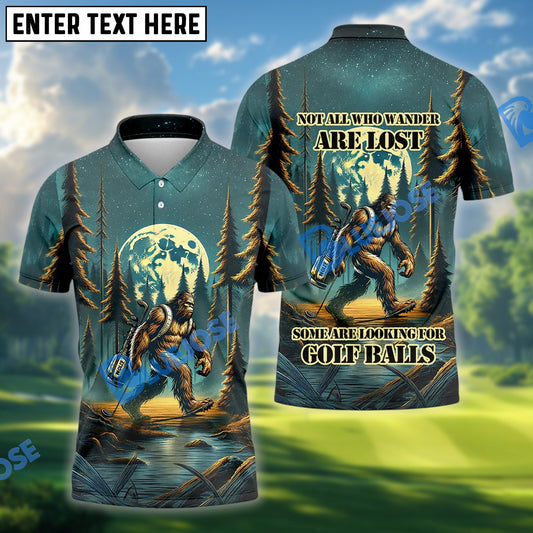 BlueJose Bigfoot Forest Golf Polo Shirt, Funny Golf Shirt Custom Name, Team Name 3D Shirts