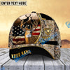 BlueJose Deer Hunting American Flag Version Golden Line Pattern Multicolor Personalized Cap