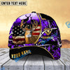BlueJose Deer Hunting American Flag Version Golden Line Pattern Multicolor Personalized Cap