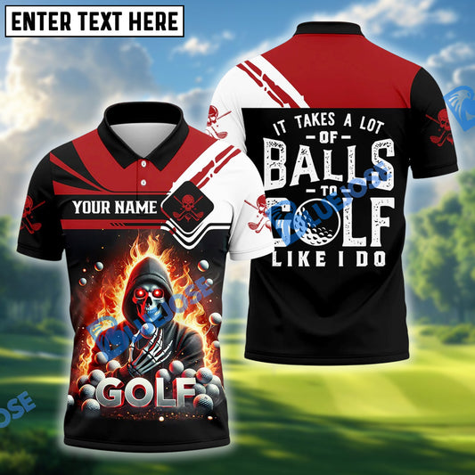BlueJose Funny Skull Golf Polo Shirt Custom Name & Team Name 3D Shirts