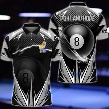BlueJose Gray Billiard Personalized Shirt For Robert