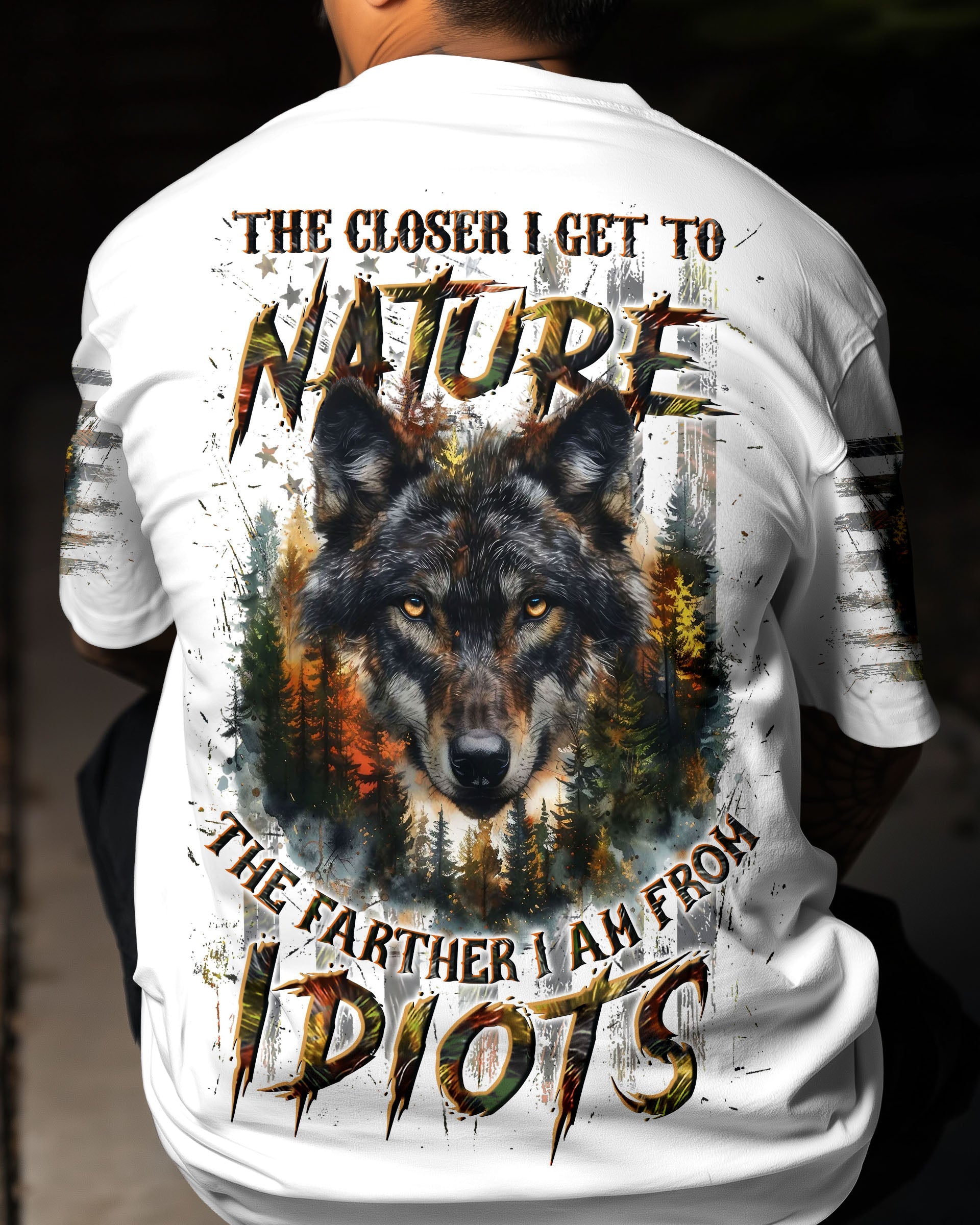 THE CLOSER I GET TO NATURE WOLF ALL OVER PRINT - YHLN0910251