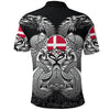 BlueJose Viking Style Polo Shirts - Denmark Mjolnir and Double Dragon