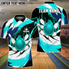 BlueJoses Bowling Color Wave Customized Name, Team Name 3D Shirt (4 Colors)