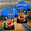 BlueJose Bowling And Pins Scratch US Flag Pattern Multicolor Personalized Name 3D Shirt