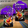 BlueJose Bowling And Pins Scratch US Flag Pattern Multicolor Personalized Name 3D Shirt