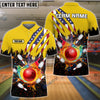 BlueJose Bowling And Pins Scratch US Flag Pattern Multicolor Personalized Name 3D Shirt