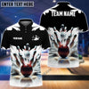 BlueJose Bowling And Pins Ice Age Pattern Customized Name Women Polo Shirt (5 Colors)
