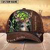 BlueJose Deer Hunting Leather Pattern Custom Name Cap