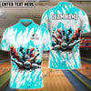 BlueJose Bowling And Pins Ink Broken Pattern Customized Name 3D Shirt (5 Colors)