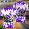 BlueJose Bowling And Pins Ink Broken Pattern Customized Name 3D Shirt (5 Colors)